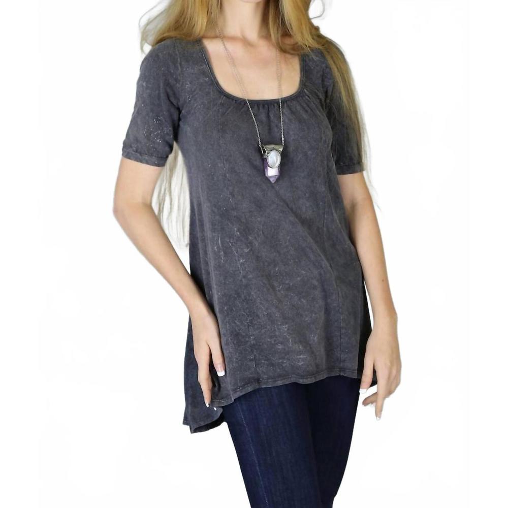 NEW TOUGH LUV corset back cotton jersey in vintage charcoal